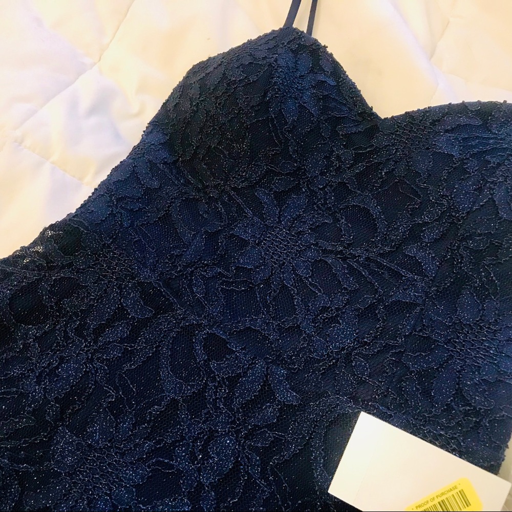 ✨NWT✨ Prom Hoco Formal Blue Sparkle Dress Dillards - Picture 2 of 6